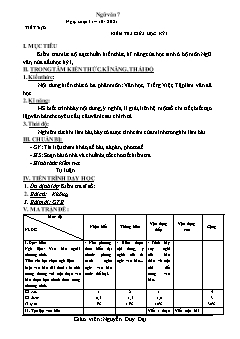 Kế hoạch bài dạy Ngữ Văn 7 - Tiết 31 đến 36 - Năm học 2021-2022 - Nguyễn Duy Đại