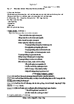 Kế hoạch bài dạy Ngữ Văn 7 - Tiết 37 đến 40 - Năm học 2021-2022 - Nguyễn Duy Đại