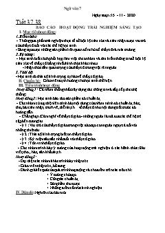 Kế hoạch bài dạy Ngữ Văn 7 - Tiết 37 đến 43 - Năm học 2020-2021 - Nguyễn Duy Đại