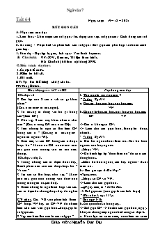 Kế hoạch bài dạy Ngữ Văn 7 - Tiết 64 đến 67 - Năm học 2021-2022 - Nguyễn Duy Đại