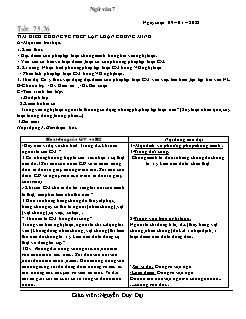 Kế hoạch bài dạy Ngữ Văn 7 - Tiết 75 đến 83 - Năm học 2021-2022 - Nguyễn Duy Đại