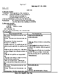 Kế hoạch bài dạy Ngữ Văn 7 - Tiết 97 đến 99 - Năm học 2021-2022 - Nguyễn Duy Đại