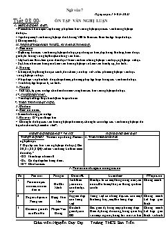 Kế hoạch bài dạy Ngữ Văn 7 - Tiết 98 đến 102 - Năm học 2020-2021 - Nguyễn Duy Đại