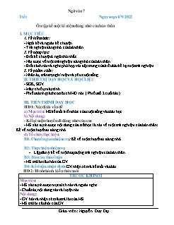 Kế hoạch bài dạy Ngữ Văn 7 - Tiết: Ôn tập Kể 1 kỉ niệm đáng nhớ của bản thân - Năm học 2022-2023 - Nguyễn Duy Đại