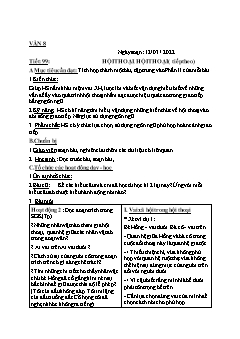 Kế hoạch bài dạy Ngữ Văn 8 + Lịch sử 7 - Tuần 24 - Năm học 2021-2022