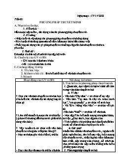 Kế hoạch bài dạy Ngữ Văn 8 - Tuần 11, Tiết 40 đến 43 - Năm học 2021-2022