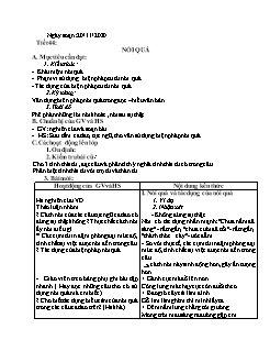 Kế hoạch bài dạy Ngữ Văn 8 - Tuần 12 - Năm học 2020-2021