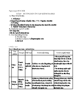Kế hoạch bài dạy Ngữ Văn 8 - Tuần 18 - Năm học 2020-2021