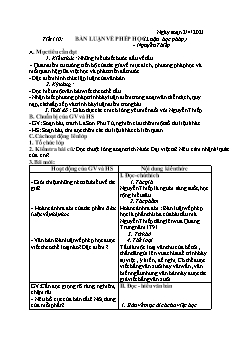 Kế hoạch bài dạy Ngữ Văn 8 - Tuần 29, Tiết 110 đến 113 - Năm học 2020-2021
