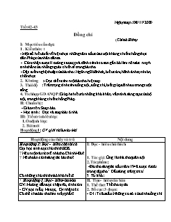 Kế hoạch bài dạy Ngữ Văn 9 - Tuần 10 - Năm học 2020-2021