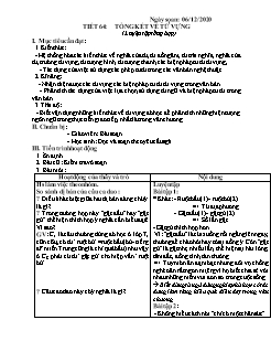Kế hoạch bài dạy Ngữ Văn 9 - Tuần 14 - Năm học 2020-2021