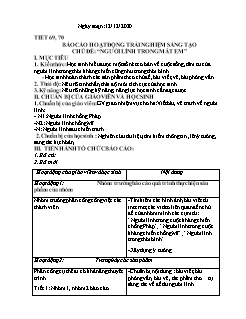 Kế hoạch bài dạy Ngữ Văn 9 - Tuần 15 - Năm học 2020-2021