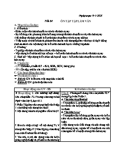 Kế hoạch bài dạy Ngữ Văn 9 - Tuần 18 - Năm học 2020-2021