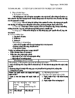 Kế hoạch bài dạy Ngữ Văn 9 - Tuần 21 - Năm học 2020-2021