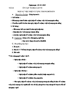 Kế hoạch bài dạy Ngữ Văn 9 - Tuần 21, Tiết 21 - Năm học 2020-2021