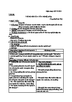 Kế hoạch bài dạy Ngữ Văn 9 - Tuần 23, Tiết 108 đến 111 - Năm học 2020-2021