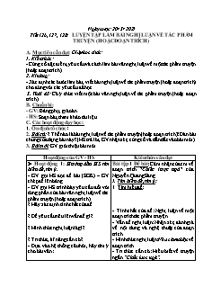 Kế hoạch bài dạy Ngữ Văn 9 - Tuần 27, Tiết 126 đến 130 - Năm học 2020-2021