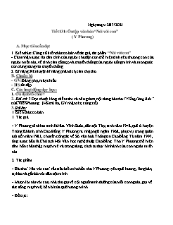 Kế hoạch bài dạy Ngữ Văn 9 - Tuần 28, Tiết 131 đến 137 - Năm học 2020-2021