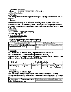Kế hoạch bài dạy Ngữ Văn 9 - Tuần 31, Tiết 148 đến 150 - Năm học 2020-2021