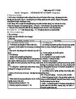 Kế hoạch bài dạy Ngữ Văn 9 - Tuần 9, Tiết 41 đến 43 - Năm học 2010-2011