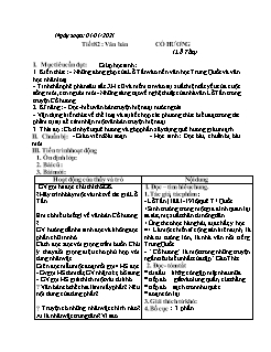 Kế hoạch bài dạy Ngữ Văn Lớp 9 - Tuần 18 - Năm học 2020-2021