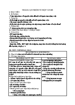 Kế hoạch bài dạy Ngữ Văn Sách Cánh diều - Tuần 32: Thảo luận nhóm về 1 vấn đề