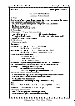 Kế hoạch bài dạy Tiếng Anh 6 - Tuần 2, Tiết 4 đến 6 - Năm học 2020-2021 - Trần Huy Thông