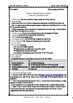 Kế hoạch bài dạy Tiếng Anh 6 - Tuần 24, Tiết 65+67 - Năm học 2020-2021 - Trần Huy Thông