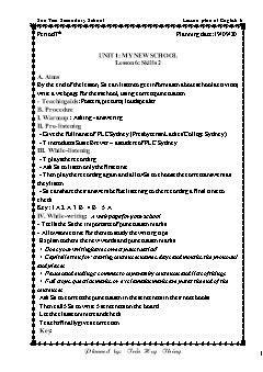 Kế hoạch bài dạy Tiếng Anh 6 - Tuần 3, Tiết 7 đến 9 - Năm học 2020-2021 - Trần Huy Thông