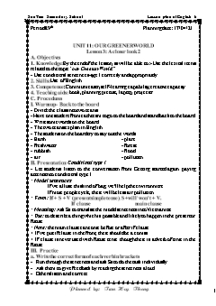 Kế hoạch bài dạy Tiếng Anh 6 - Tuần 32, Tiết 89+90 - Năm học 2020-2021 - Trần Huy Thông