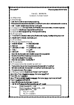 Kế hoạch bài dạy Tiếng Anh 6 - Tuần 34, Tiết 95 đến 97 - Năm học 2020-2021 - Trần Huy Thông