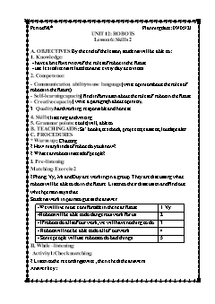 Kế hoạch bài dạy Tiếng Anh 6 - Tuần 35, Tiết 98+99 - Năm học 2020-2021 - Trần Huy Thông