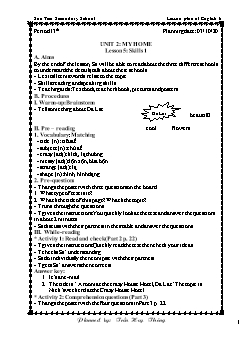 Kế hoạch bài dạy Tiếng Anh 6 - Tuần 5, Tiết 13 đến 15 - Năm học 2020-2021 - Trần Huy Thông