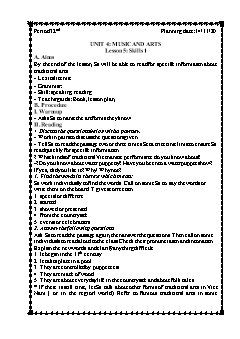 Kế hoạch bài dạy Tiếng Anh 7 - Tuần 11, Tiết 32 đến 34 - Năm học 2020-2021 - Trần Huy Thông