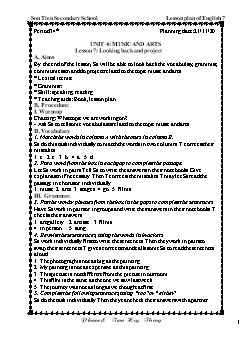 Kế hoạch bài dạy Tiếng Anh 7 - Tuần 12, Tiết 34 đến 36 - Năm học 2020-2021 - Trần Huy Thông