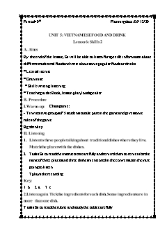 Kế hoạch bài dạy Tiếng Anh 7 - Tuần 14, Tiết 40 đến 42 - Năm học 2020-2021 - Trần Huy Thông