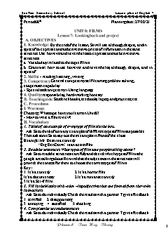 Kế hoạch bài dạy Tiếng Anh 7 - Tuần 25, Tiết 68 đến 70 - Năm học 2020-2021 - Trần Huy Thông