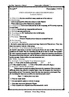 Kế hoạch bài dạy Tiếng Anh 7 - Tuần 27, Tiết 74 đến 76 - Năm học 2020-2021 - Trần Huy Thông
