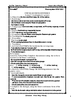 Kế hoạch bài dạy Tiếng Anh 7 - Tuần 31, Tiết 86 đến 88 - Năm học 2020-2021 - Trần Huy Thông