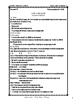 Kế hoạch bài dạy Tiếng Anh 7 - Tuần 5, Tiết 13 đến 15 - Năm học 2020-2021 - Trần Huy Thông