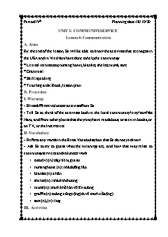 Kế hoạch bài dạy Tiếng Anh 7 - Tuần 7, Tiết 19 đến 21 - Năm học 2020-2021 - Trần Huy Thông