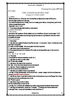 Kế hoạch bài dạy Tiếng Anh 8 - Tuần 13, Tiết 36 đến 38 - Năm học 2020-2021