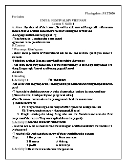 Kế hoạch bài dạy Tiếng Anh 8 - Tuần 14, Tiết 39 đến 41 - Năm học 2020-2021