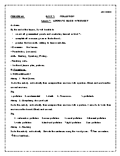 Kế hoạch bài dạy Tiếng Anh 8 - Tuần 21, Tiết 60 đến 63 - Năm học 2020-2021