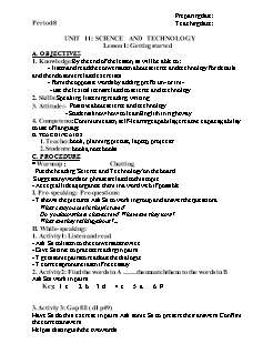 Kế hoạch bài dạy Tiếng Anh 8 - Tuần 28 - Năm học 2020-2021
