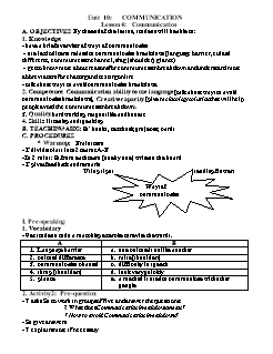 Kế hoạch bài dạy Tiếng Anh 8 - Tuần 29, Unit 10: Communication