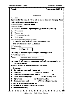 Kế hoạch bài dạy Tiếng Anh 9 - Tuần 1, Tiết 1+2 - Năm học 2020-2021 - Trần Huy Thông