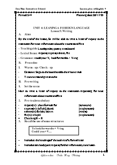 Kế hoạch bài dạy Tiếng Anh 9 - Tuần 13, Tiết 24+25 - Năm học 2020-2021 - Trần Huy Thông