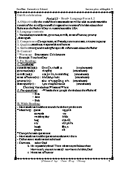 Kế hoạch bài day Tiếng Anh 9 - Tuần 27, Tiết 52+53 - Năm học 2020-2021 - Trần Huy Thông