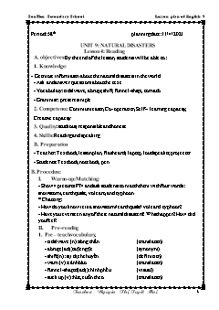 Kế hoạch bài dạy Tiếng Anh 9 - Tuần 30, Tiết 58+59 - Năm học 2020-2021